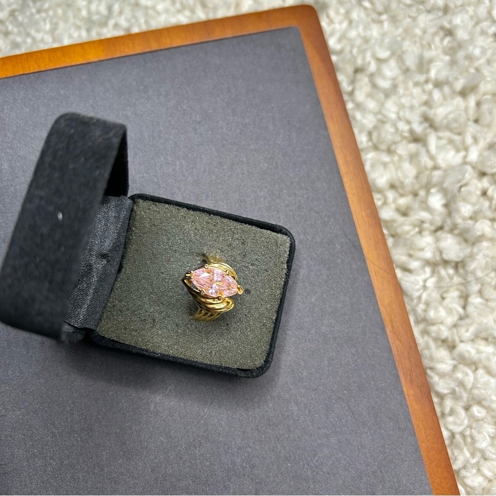 Elegant Gold and Pink Ring